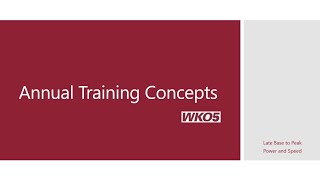 WKO5 and the Annual Training Process Part 3 Late Base to Peak Power and Speed [upl. by Ellennaj]