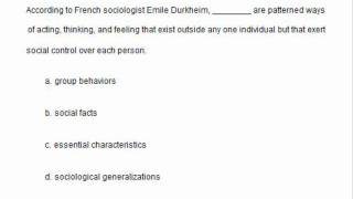 Sociology chapter 1 tutorial test wmv [upl. by Saalocin]