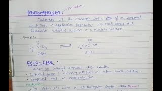 Tautomerism In Carbonyl Compounds  Pharm D  By Muneeb [upl. by Oidivo]