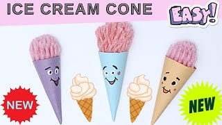 PAPER ICE CREAM CONE  HOW TO MAKE PAPER ICE CREAM CONE  EASY PAPER ICE CREAM CONE  EASY PAPER TOY [upl. by Belldas]