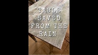 Refinishing a small table rescued from the rain [upl. by Enial]