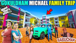 GTA 5  MICHAEL FAMILY GOING GOKULDHAM SOCIETY FOR FAMILY TRIP TO TARAK MEHTHA KA ULTA CHASMA [upl. by Winchester318]