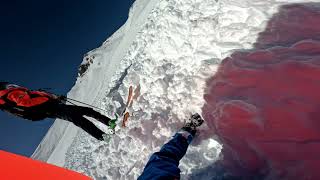 SLAB AVALANCHE POV Heliskiing in Colorado backcountry San Juan Mountains CO [upl. by Shannon]