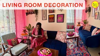 Living Room Decoration Ideas  Drawing Room Gorgeous Makeover  ImaansDiary [upl. by Rehpinej]