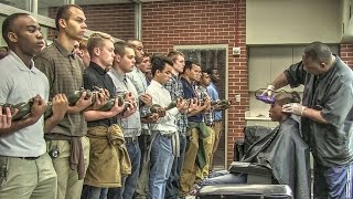 Marine Corps Recruits Initial Haircuts [upl. by Donnelly]