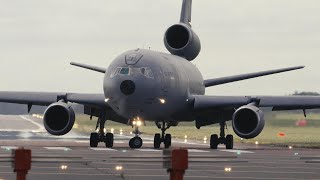 The retiring KC10 Extender taxiing and taking off [upl. by Aisel895]