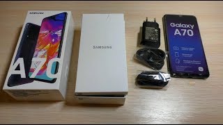 Samsung Galaxy A70 unboxing first activation [upl. by Enoch515]