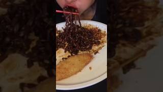 ASMR EATING BLACK BEANS NOODLES DELICIOUS MUKBANG sounds 167 [upl. by Nonnahs]