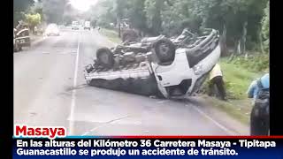 En las alturas del Kilómetro 36 Carretera Masaya Tipitapa Guanacastillo se produjo un accidente [upl. by Marchese]