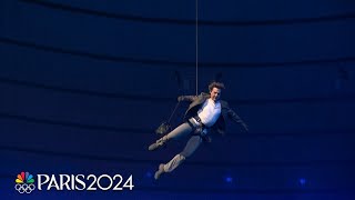 Tom Cruise performs legendary stunt during Paris Olympics Closing Ceremony  Paris Olympics [upl. by Lisette]