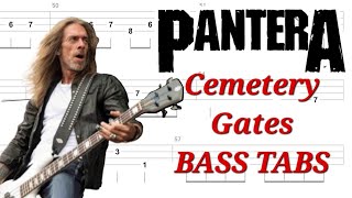 Pantera  Cemetery Gates BASS TABS  Cover  Tutorial  Lesson [upl. by Aihseyk]