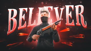 Believer Montage Free Fire 🔥140k Subscribers Special  SS Graphics [upl. by Bunny]