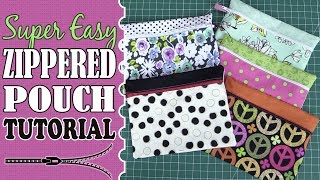 SUPER EASY Zippered Pouch or Purse Tutorial [upl. by Anoyek]