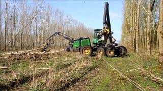 Harvester john deere 1270D EN 1470D bosbouw [upl. by True]