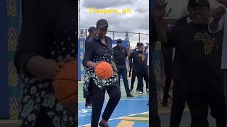 Jeannette Kagame and HE Paul Kagame playing basketball 🏀theogeneish [upl. by Namwob859]