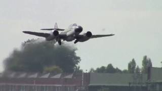 Gloster meteor NF11 and DH Venom take off Church fenton airshow 26915 [upl. by Bethel]