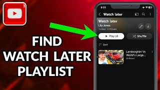 How To Find Watch Later Playlist On YouTube [upl. by Fachan]