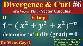 Divergence amp Curl 6 of a Vector Field in Hindi V Imp  Vector Calculus  Engineering Mathematics [upl. by Cyrilla]