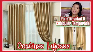 Cómo hacer CORTINAS CON AROS SÚPER LUJOSAS Y FÁCIL PASO A PASO  cortinas navideñas El Blog De Nelu [upl. by Alberik]