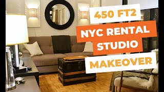 Small space living NYC studio apartment makeover [upl. by Yerbua]