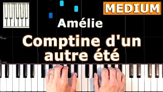 Comptine dun autre été  Amélie  Piano Tutorial Easy [upl. by Nico848]