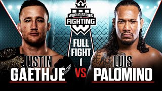 Full Fight  Justin Gaethje vs Luis Palomino Lightweight Title Bout  WSOF 19 2015 [upl. by Themis]