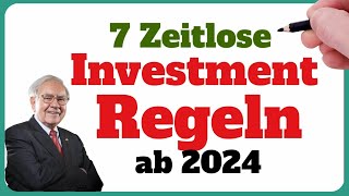 7 Zeitlose Investment Regeln [upl. by Domela]