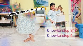 odissi dance basics  CHOWKA STEP 3 AND CHOWKA STEP 4 [upl. by Sarad]