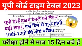 Up Board Time Table 2023  Up Board Class 10th12th Scheme 2023  Up Board Date Sheet Latest News [upl. by Karoly]