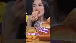 Zulfia ASMR fried rice Indian curry crisps mukbang bites only shorts viralvideo fyp new food [upl. by Ecinrahs848]