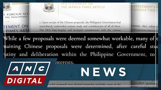 DFA denies inaction on Chinese proposals to resolve West PH Sea row  ANC [upl. by Nyrraf]