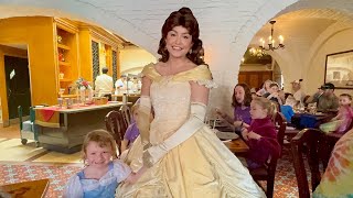 Meeting Belle Aurora Tiana Ariel and Snow White at Akershus Royal Banquet Hall [upl. by Enneyehc989]