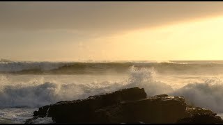 Big waves on cloudy day relaxing sound of the sea  4K VIDEO UHD [upl. by Acinnad]