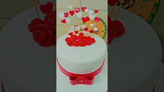 Whita and red color founded cake cake bakerphonk cakedecorating zakircakemaster eidcake [upl. by Schechter]