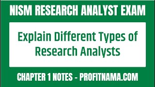 What Are the Different Types of Research Analysts  Chapter 1  Research Analyst Certification Exam [upl. by Pax]