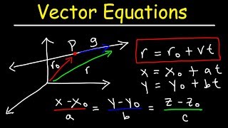 How To Find The Vector Equation of a Line and Symmetric amp Parametric Equations [upl. by Eladnek]