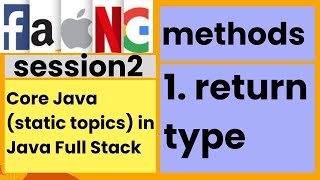 Core Java static topic  methods  return type  staticsession2  faangacademy [upl. by Airetnuhs]