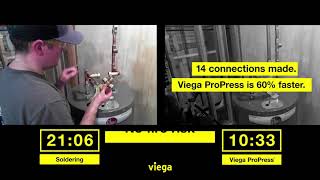 Connecting a Water Heater in 10 Minutes with Viega ProPress fittings  Compared to Soldering [upl. by Lehplar]