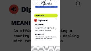 Meaning of Word DIPLOMAT shortvideo english learning [upl. by Ettereve]