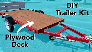 Installing Plywood Deck on Harbor Freight Utility Trailer [upl. by Kostman740]