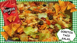 How to Make DORITOS TACO SALAD  Retro Salad Recipe [upl. by Yran]