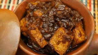 Ethiopian Food  Tofu Wot  wet wat  Recipe  Vegan fasting dish  Berbere Injera [upl. by Frendel]