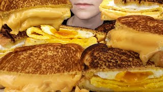 ASMR Cheesy Grilled Egg Sandwiches Mukbang [upl. by Elbertina35]