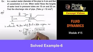 Class 11 Physics  Fluid Dynamics  15 Solved Example6 on Fluid Dynamics  For JEE amp NEET [upl. by Nethsa]