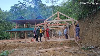 Timelapse Full video complete the girl build wooden house in the forest [upl. by Aenad]