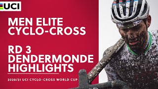 Round 3  Men Elite Highlights  202021 UCI Cyclocross World Cup  Dendermonde [upl. by Iaria]