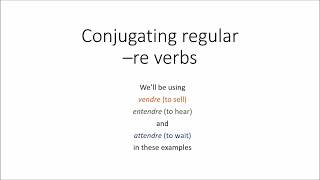 Conjugations French regular RE verbs [upl. by Ianahs]