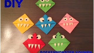 DIY Boekenmonster vouwen boekenlegger  Knutselen  CreaBella [upl. by Ativla]