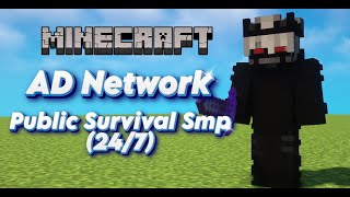 Minecraft Live Survival Server Ad Network 247 No Aternos [upl. by Halian]