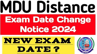 Mdu Distance Exam Date Change Notice 2024  MDU Distance New Exam Date  mdu dde new exam date 2024 [upl. by Charmian745]